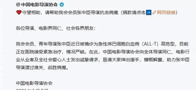 导演张中臣确诊急性T细胞白血病，影片《你的眼睛比太阳明亮》正推进海外发行 相关图片